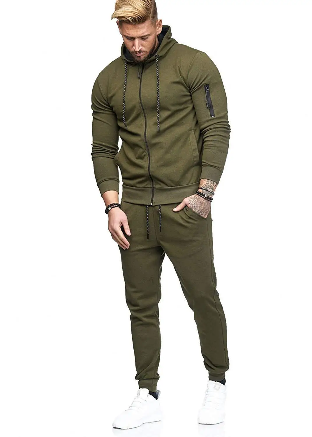 The new trend of men's casual sportswear autumn  hooded pullover sweater pants jacket  suit