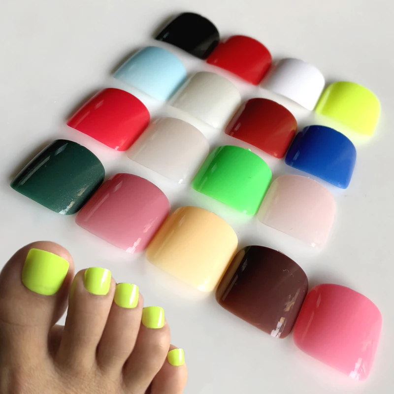 24 pz/set colore della caramella artificiale unghie finte unghie Macaron unghie finte per il Design fai da te punta del piede strumento Manicure 17 colori tra cui scegliere