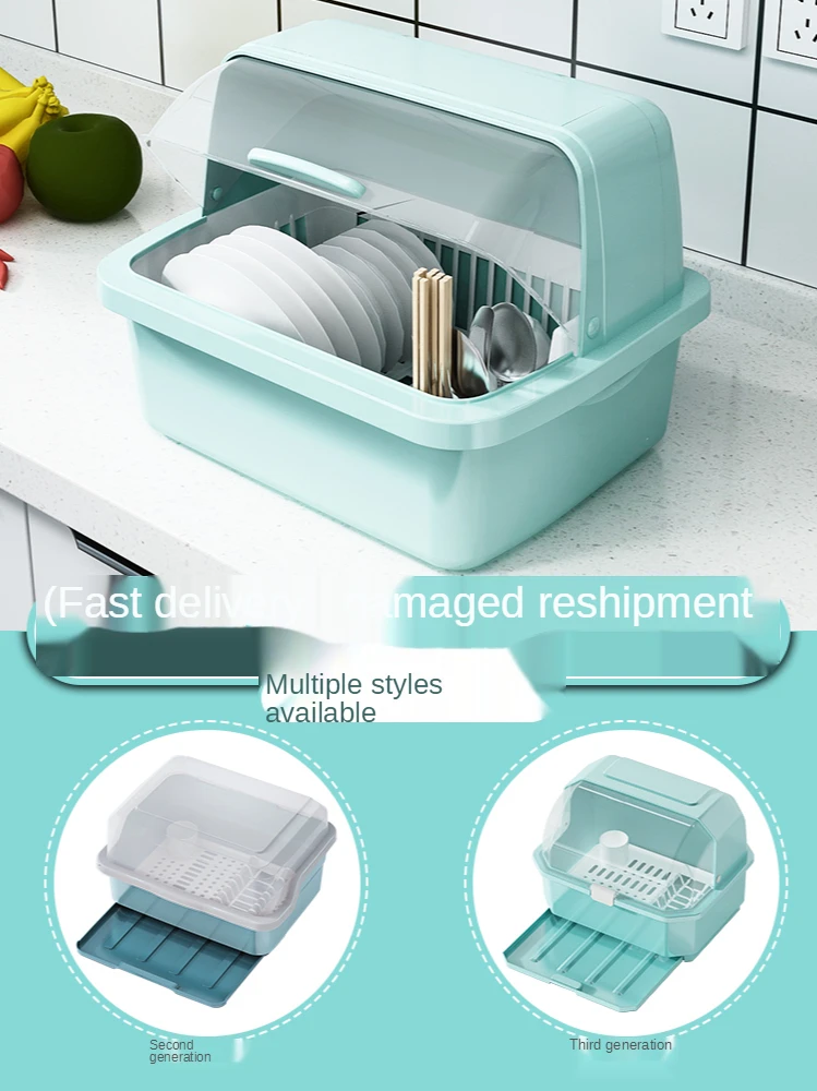 Tableware Storage Box, Bowl And Dish Container, Drainage Kitchen Utensils, Bowl And Dish Storage Rack, Cupboard With Cover