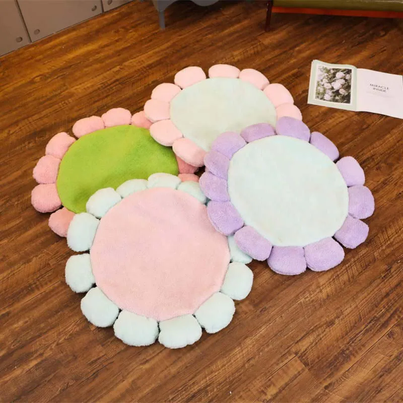 Ronde Bloem Tapijt Slaapkamer Tapijt Antislip Baby Kruipen Mat Kinderen Spelen Pad Yoga Mat Kids Zitkussen Kinderen meisje Room Decor