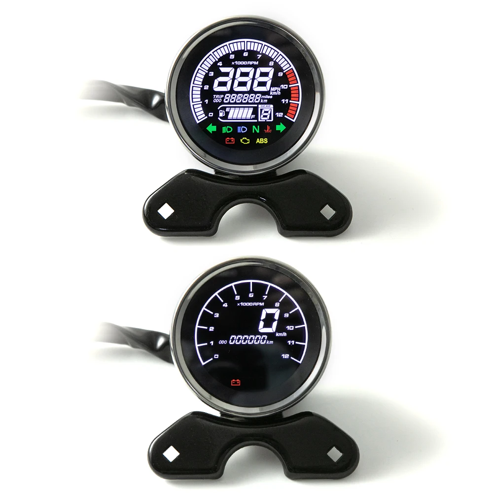 Custom Motorcycle 12V LED LCD Digital Odometer Speedometer Tachometer For Harley Honda Yamaha Suzuki Cafe Racer Bobber Touring