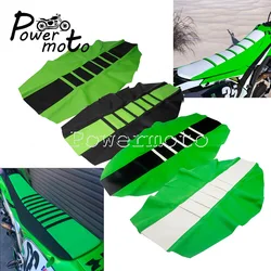 Green Ribbed Gripper Enduro Dual Seat Cover Motocross Seat Pad Cover for Kawasaki KX 100 KX250 KX125 KX85 KLX KLR 110 230 400 RL