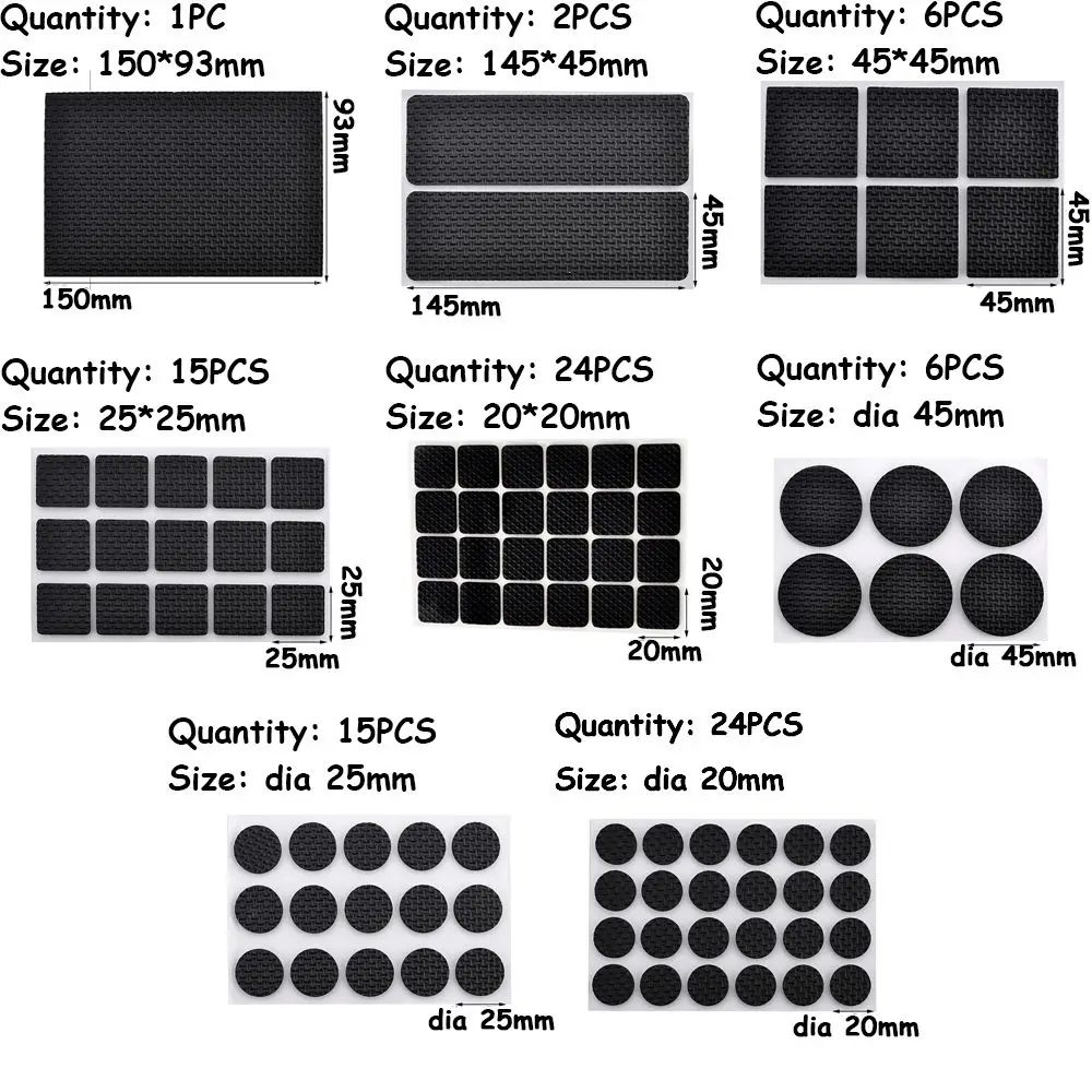 1/2/6/15/24 قطعة لينة ذاتية اللصق الجدول الوفير المضادة للانزلاق حصيرة الطابق حامي مكافحة صاخبة الأثاث الساق منصات