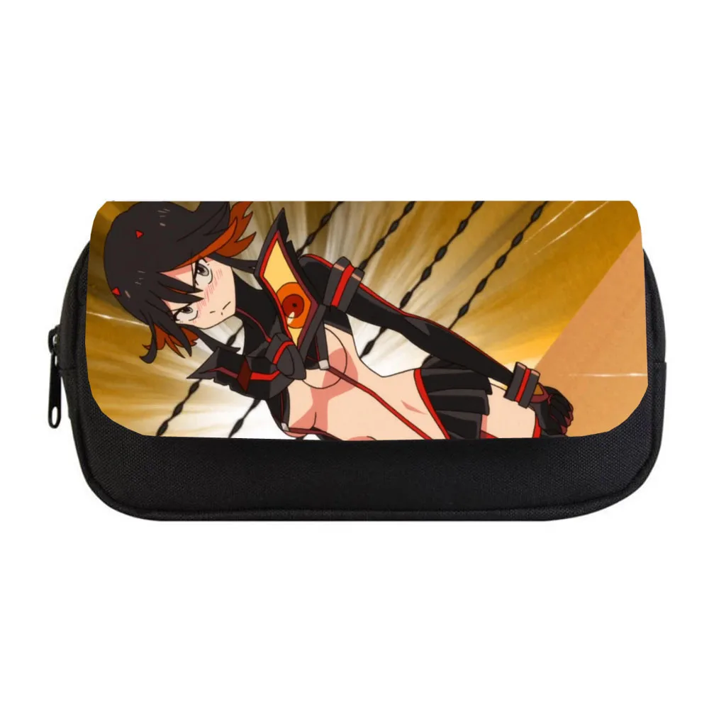 

Anime KILL la KILL Pencil bag Women Makeup Bag Child boys girls Pencil Case Student Double Zipper pencil Bag Handbag Purse