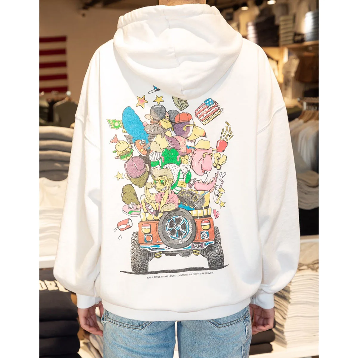 

Cartoon Print Oversize Hoodie Women Autumn Sweet Cute Long Sleeve Hooded Pullovers Top Woman Fashion Casual Cotton Hoodies Chic
