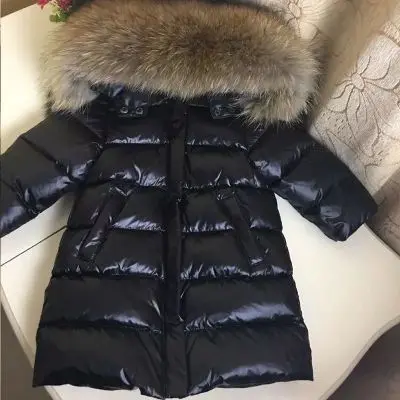 

Winter Baby Long Down Coats Children Warm Boy Snowsuit duck down kids Girl Parka Jack Clothing Real Fox Fur Hot 2-12T