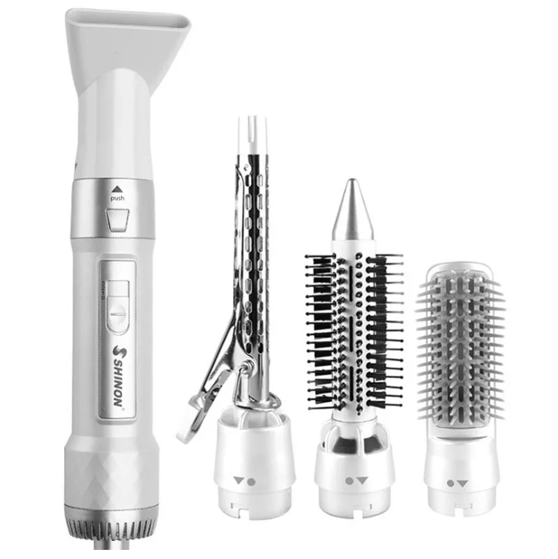 Secador de pelo profesional 4 en 1 multifunción, rizador, Alisador, cepillo de hierro, herramientas eléctricas de estilismo