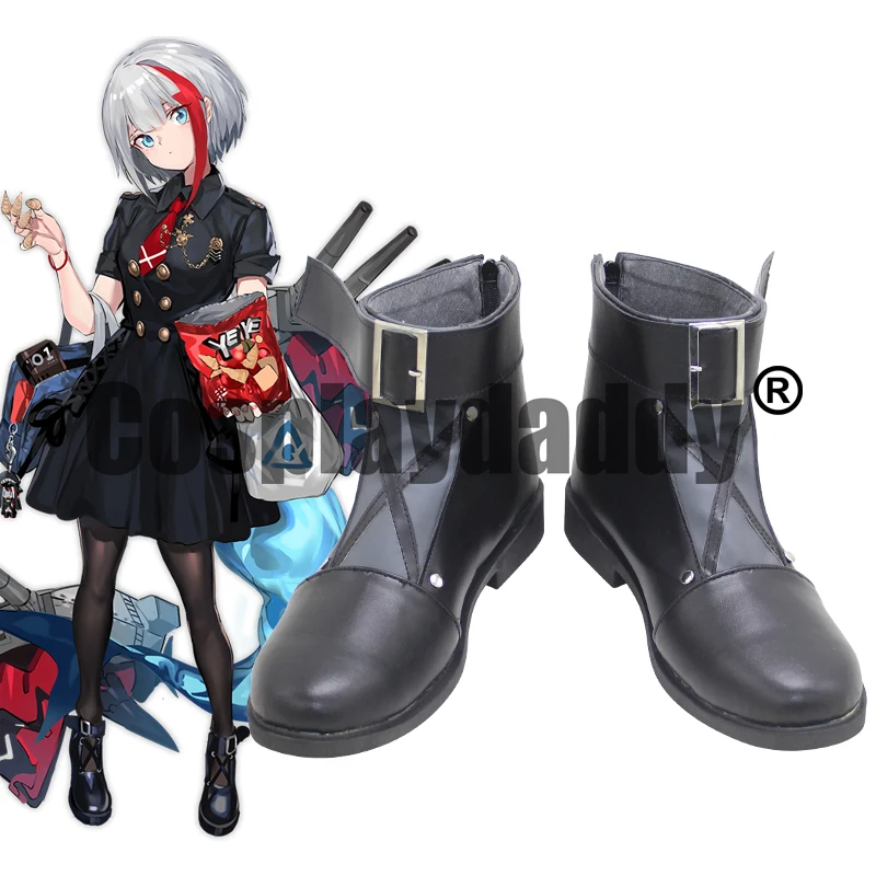 Azur Lane Deutschland Ironblood Heavy Cruiser Admiral Graf Spee Girl's Sunday Ver. Game Cosplay Shoes Ankle Boots X002