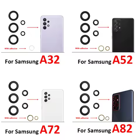 New Back Rear Camera Glass Lens With Sticker Adhesive For Samsung A32 A52 A72 A82 S21 Plus S21 Ultra Replacement Parts