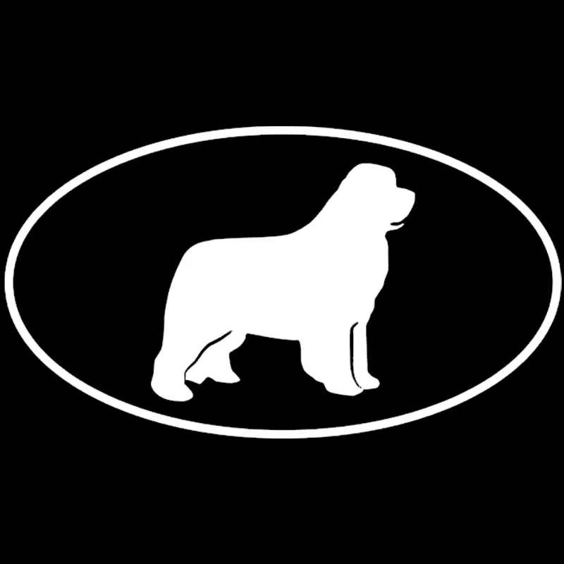 Volkrays Fashion Car Sticker Newfoundland Dog Accessories Reflective Waterproof Sunscreen Vinyl Decal Black/Silver,7cm*14cm