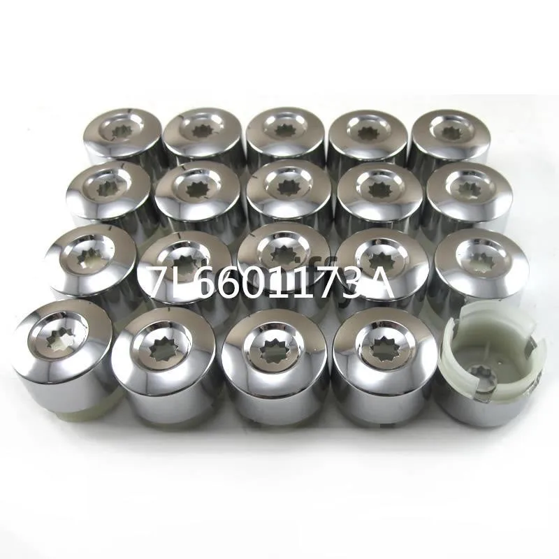 20pcs Chrome Wheel Lug Bolt Nut Cap Cover 7L6601173A for VW Touareg 2004 2005 2006 2007 2008 2009 2010 2011 2012 2013 2014