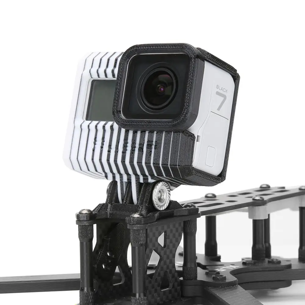 IFlight 3D Print TPU z regulowanym kątem GoPro Hero 5/6/7/8 mocowanie kamery (0 ~ 40 °) dla FPV XL/DC5/SL5/Protek35/25/chimera7 pro