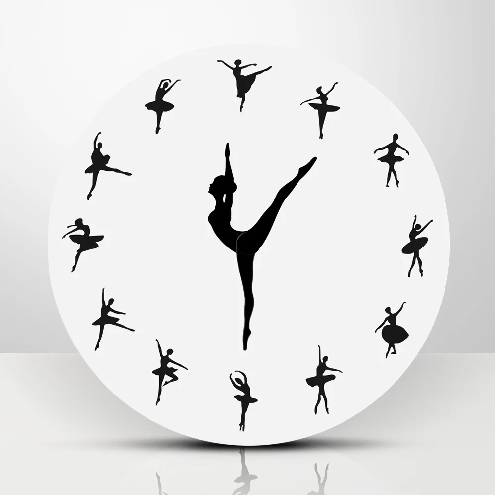 

Ballet Dancer Wall Clock Charming Ballerina Modern Wall Clock Baby Girl Nursery Decor Ballet Dancing Girl Needle Hand Wall Watch