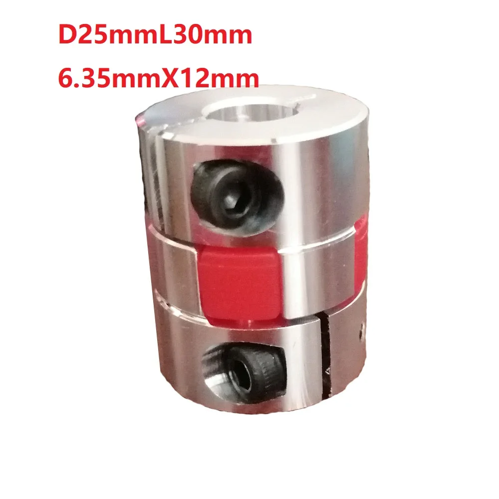 

1pcs 6.35X12 D25L30 Aluminium Shaft Plum blossom Coupling Motor Connector Flexible shaft