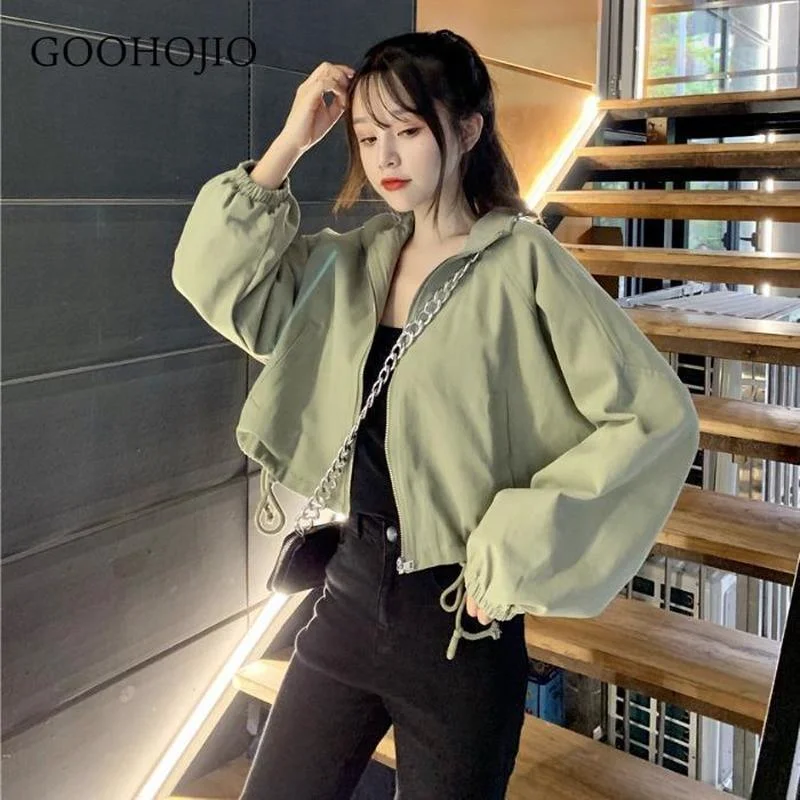 

GOOHOJIO 2021 New Spring Autumn Fashionable Jackets Short Coats Women Temperament Chic Women Jackets Casual Jackets for Women