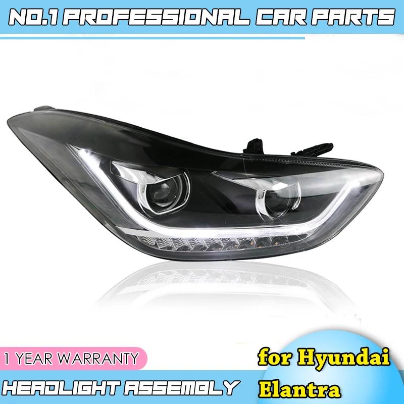 car accessories for Hyundai Elantra MD LED 2011-2016 Headlights New Elantra DRL Lens Double Beam H7 HID Xenon Car Accessories