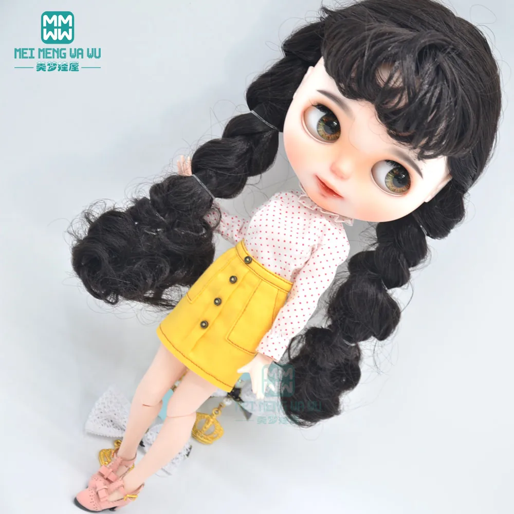 Blyth Doll Clothes fashion miniskirt, stand collar shirt for Blyth Azone OB23 OB24 1/6 doll accessories