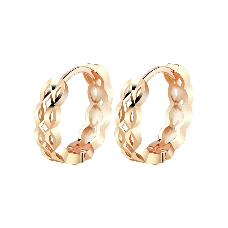 SA SILVERAGE 925 Pure Silver 18K Gold Rose Gold Hollowed Out Earrings for Women 925 Sterling Silver Earrings Women Jewelry