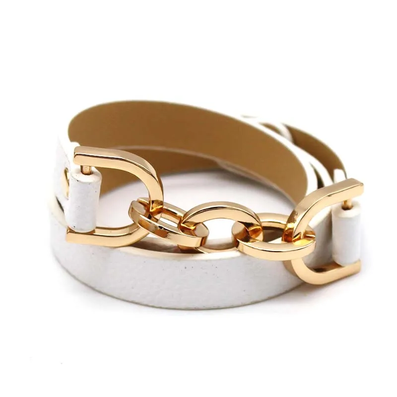 TOTABC Fashion Leather Bracelets For Women Jewelry Wholesale Punk Cool Charm Women Round Wrap Christmas Gifts