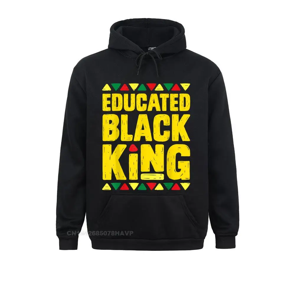 

Funny Educated Black King Anime Hoodie History Month African Dashiki Sweatshirts For Men Kawaii New Labor Day Anime Sweater