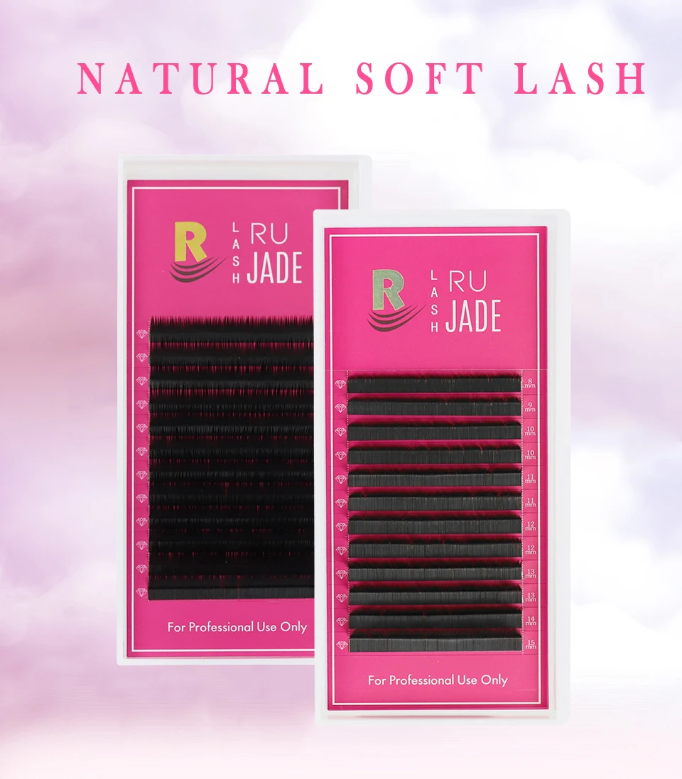 L +/LU(M) locken Falschen Wimpern Extensions Faux Nerz Lash Einzelnen Wimpern Matte Schwarz 8-15mm Gemischt Weiche N/L form Make-Up Wimpern – Detail 2
