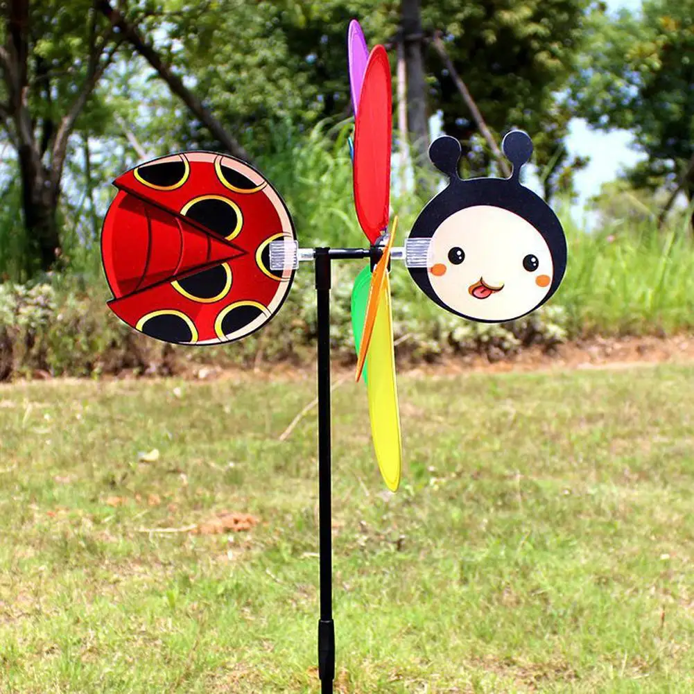 Bee Six Colors Three-dimensional Windmill Cartoon Children Toys Home Garden Decoration