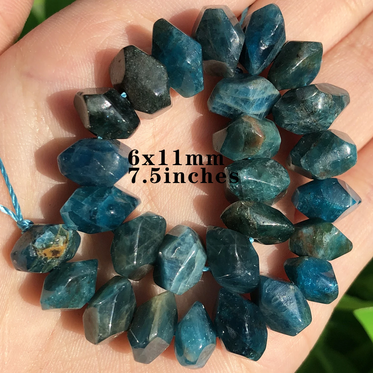 Natuursteen Blauwe Apatiet Gem Kralen Ronde Onregelmatige Facet Rondelle Losse Kralen Voor Sieraden Maken Diy Armbanden Accessoires