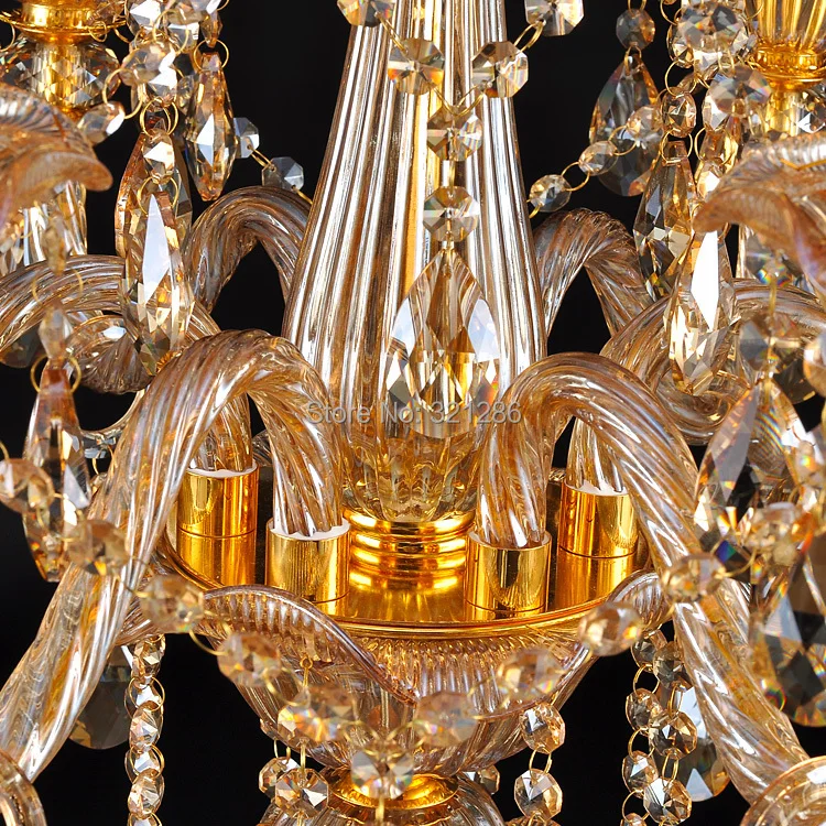 Luxury Gold Lustres 100% K9 Crystal Chandelier Modern Home Lighting Decoration Lamp Living Room Indoor Light