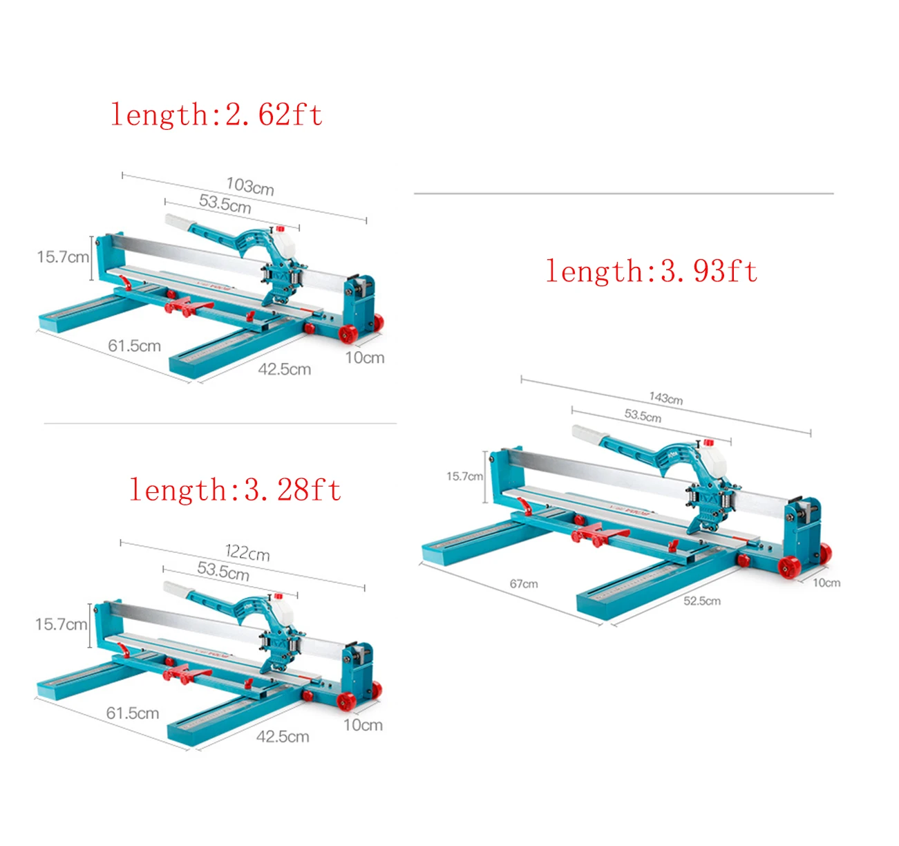 Tile Cutter Manual Fixed Ceramic Glass Floor Cutting Tool Adjustable Laser Guide with Pulley 0.8M-1.2M