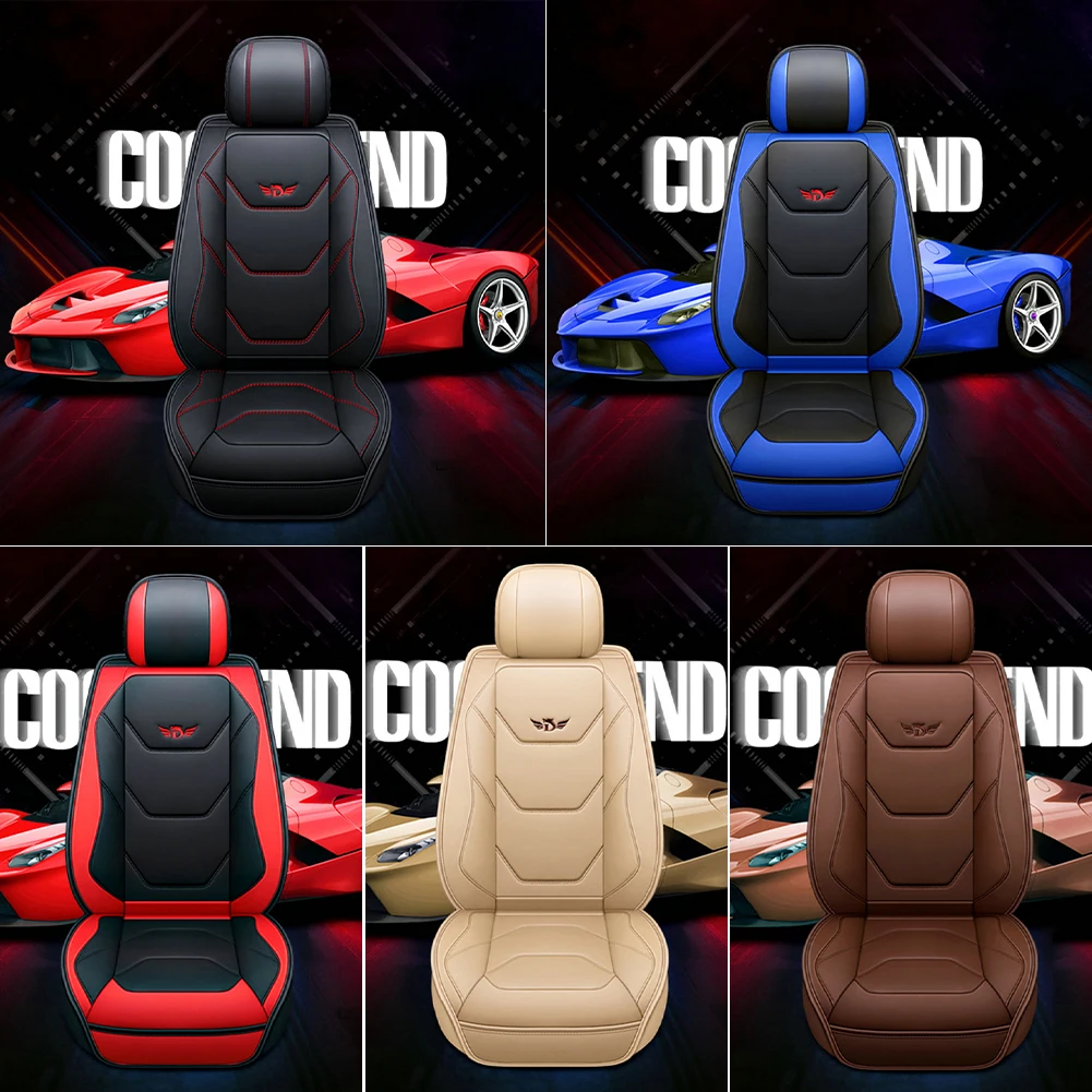 Universal Luxury PU Leather Front Car Seat Cover 5D Cushion Protector Non-Slip Mat Waterproof for Lada for Ford for BMW