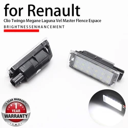 Car LED License Plate Light For Renault Megane 2 Clio Laguna 2 Megane 3 Twingo Master Vel Satis Opel Movano Number Lamps
