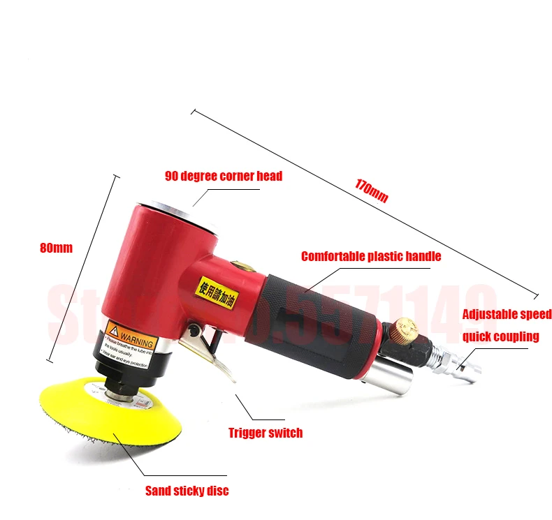 Mini Eccentric Air Angle Sander Grinder Polisher Elecentric Pneumatic Polishing Grinding Machine with 1inch 2inch 3inch Sanding