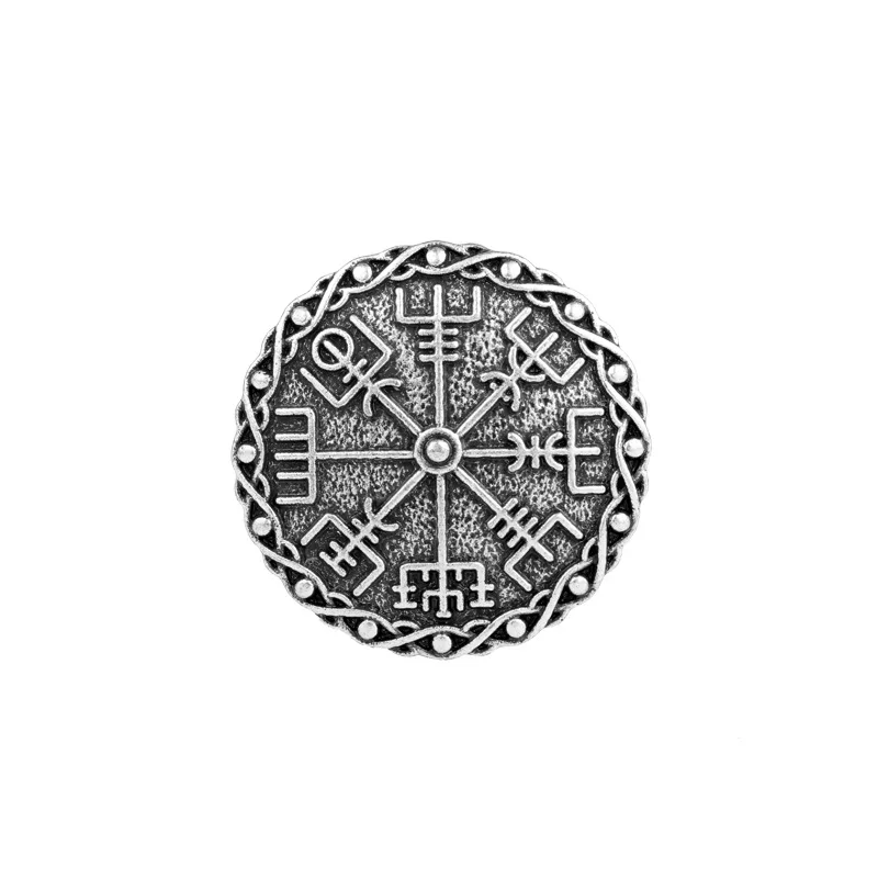 Vintage Viking Celtic Rune Compass Pin Brooch Jewelry Clothing Accessories