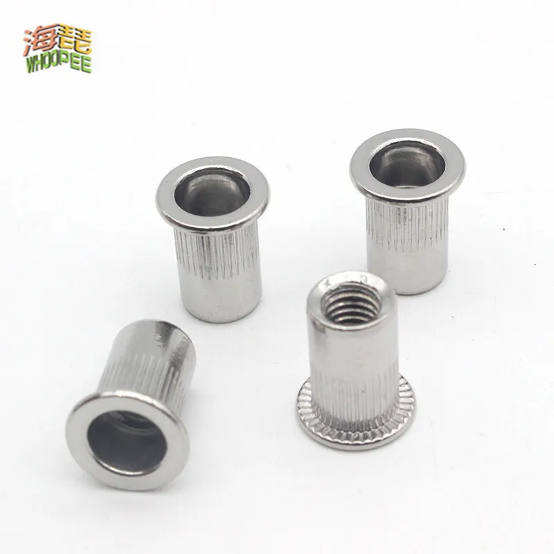 10Pcs M3 M4 M5 M6 M8 M10 M12 304 Stainless Steel Rivnut Flat Head Threaded Rivet Insert Nutsert Cap Rivet Nut