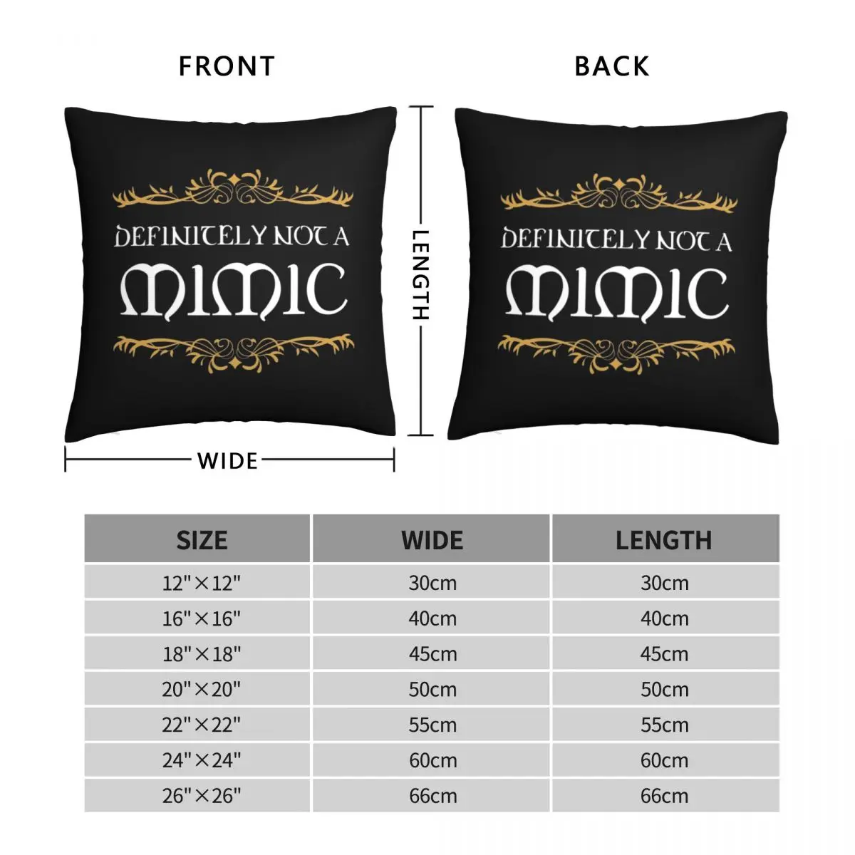 Definitely Not A Mimic Tabletop RPG Addict Square Pillowcase Polyester Linen Velvet Printed Zip Decor Sofa Cushion Cover