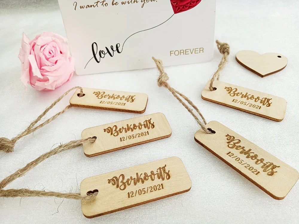 Customized Banquet Guest Name Wooden Label Card, Wedding Table Decoration, Personalized Tag