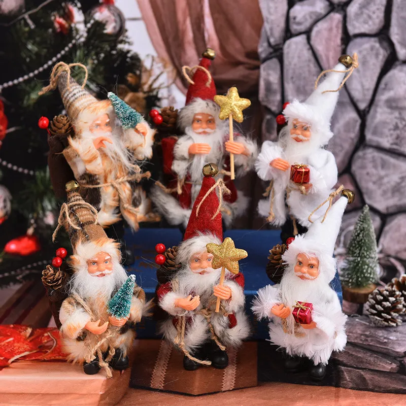 2021 Christmas Decoration Santa Claus Doll Toy Christmas Tree Ornaments Decoration Exquisite For Home Xmas Happy New Year Gift