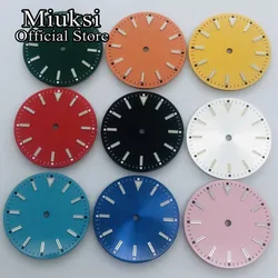 Miuksi 29.2mm black silver blue green orange yellow red dial luminous fit NH35 NH36 ETA 2824 2836 Miyota 8205 8215 821A movement