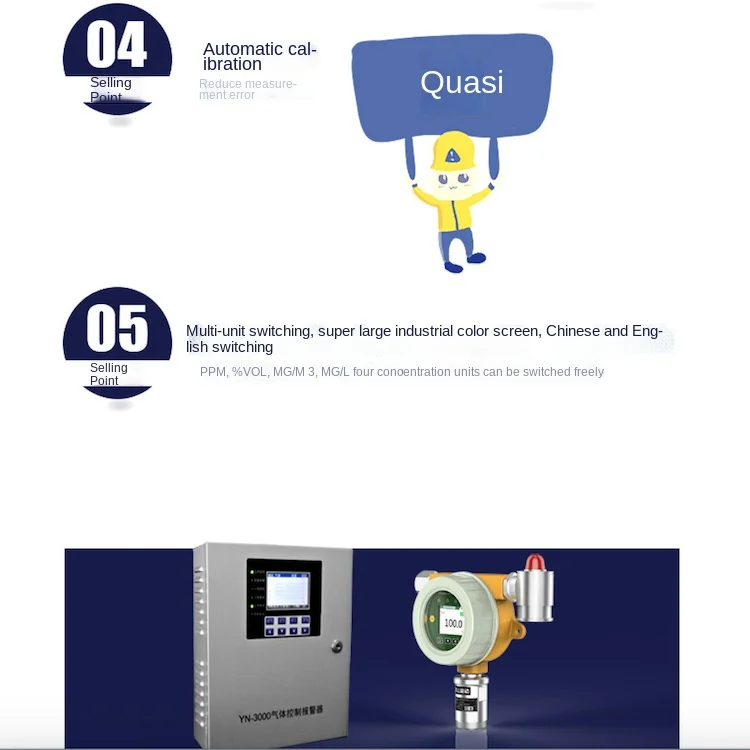 Em linha fixo ex detector de vazamento de gás combustível detector de vazamento de detecção de concentração de gás combustível instrumento de alarme de detecção de gás combustível