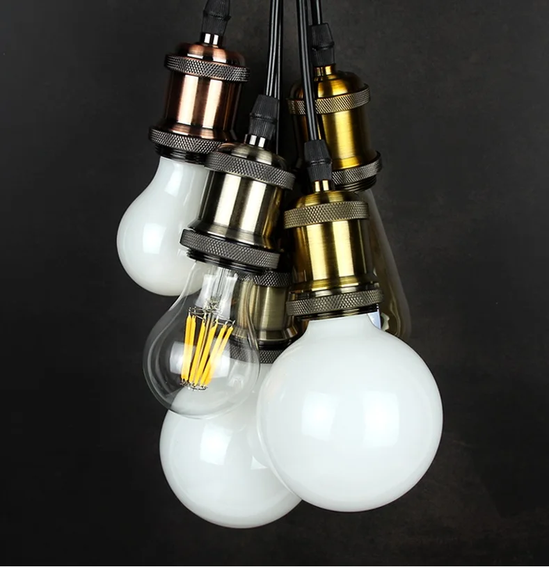 

Vintage Edison flament bulb Light Holder E27 Retro Lamp Base led Pendant Light Screw Socket 6 Colors Metal lamp holder