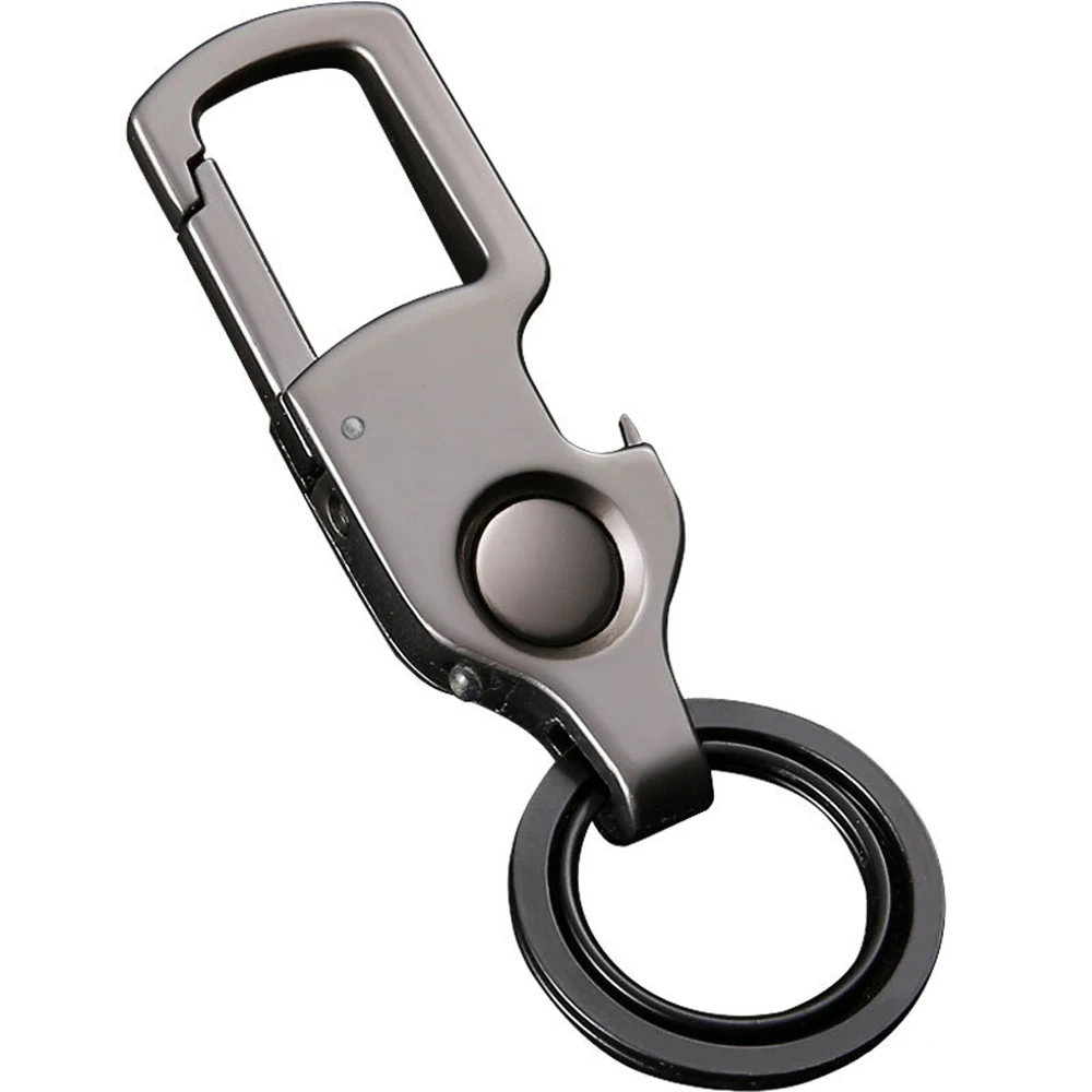Creative Multifunctional Metal Keychains Mini Bottle Opener Key ring with LED Lamp Small Key clip Gifts for Men Car Key chain image 6