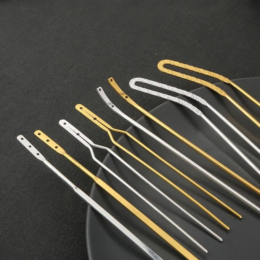 1pc Gold Silver Color Hair Fork Hair Stick Blank Base Setting Jewelry Making DIY Headwear Bride Hair Comb Clip Tiaras Decoration