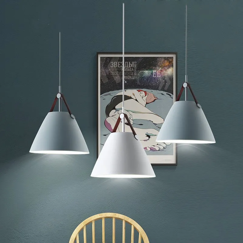 Nordic Pendant Lamps Denmark Modern Hanging Light Single Head Pendant Lights Bedroom Kitchen Dining Room Lamp Belt Pendant Lamp