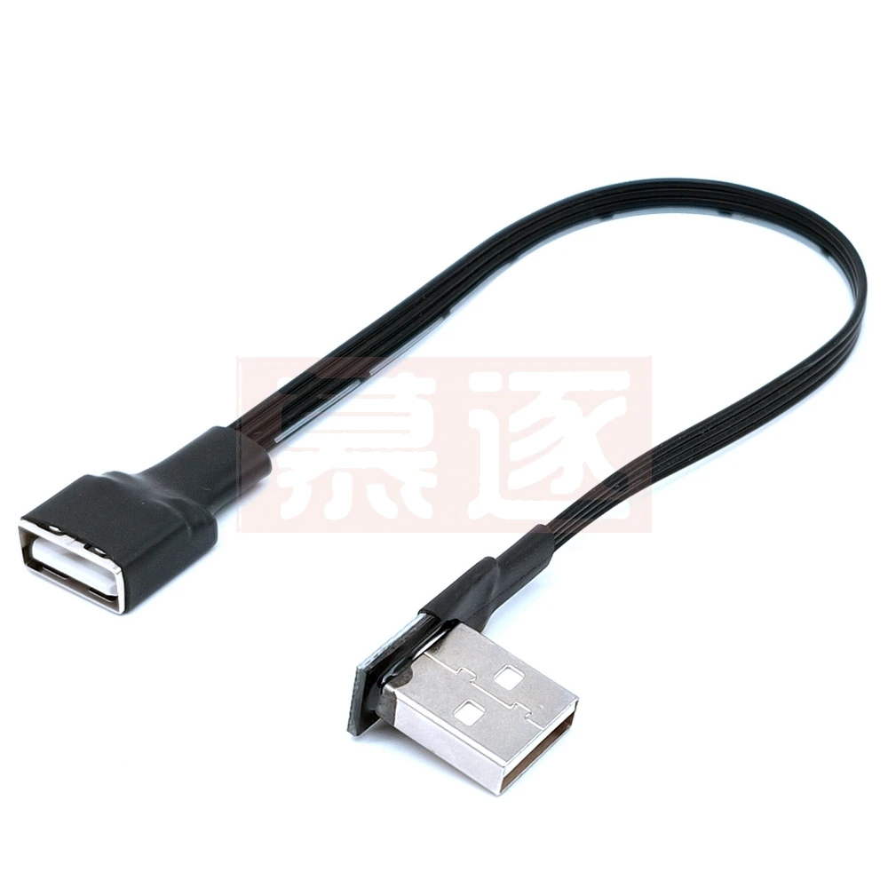 10cm 20cm 50CM USB 2.0 A Male to Female 90 Angled Extension Adaptor cable USB2.0 male to female right/left/down/up Black cable