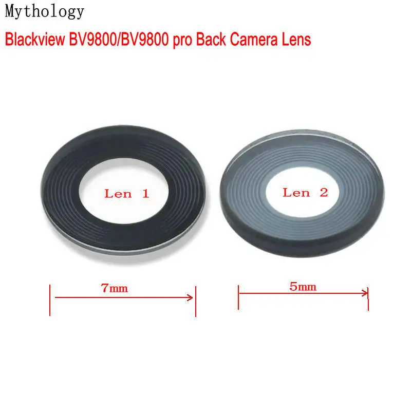 Obiektyw tylnego aparatu do Blackview, obiektyw do telefonu komórkowego, 7 mm, 5 mm, szklana osłona, zapasowy do BV9800, Myth Bravo