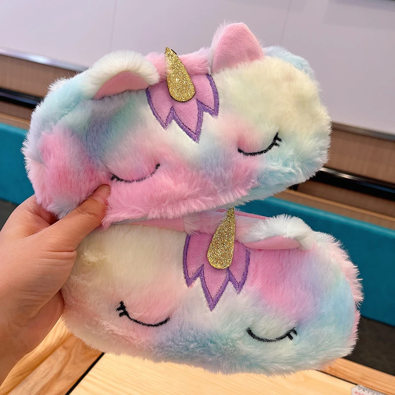 

Cute cartoon pencil case plush unicorn stationery bag creative learning stationery Kawaii pencil case storage bag