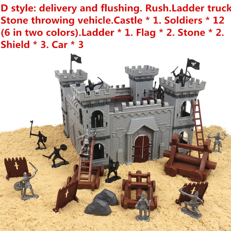 Soldier Castle War Chariot  Set  Knights Game DIY Model Building Assembly Compatibility Ancient Rome Siege Battlefiel Toy