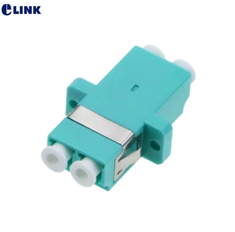 25/50/100/200/300/400pcs LC UPC duplex fiber optic adapter OM3 Aqua Multimode DX coupler connector free shipping ELINK IL 0.2dB