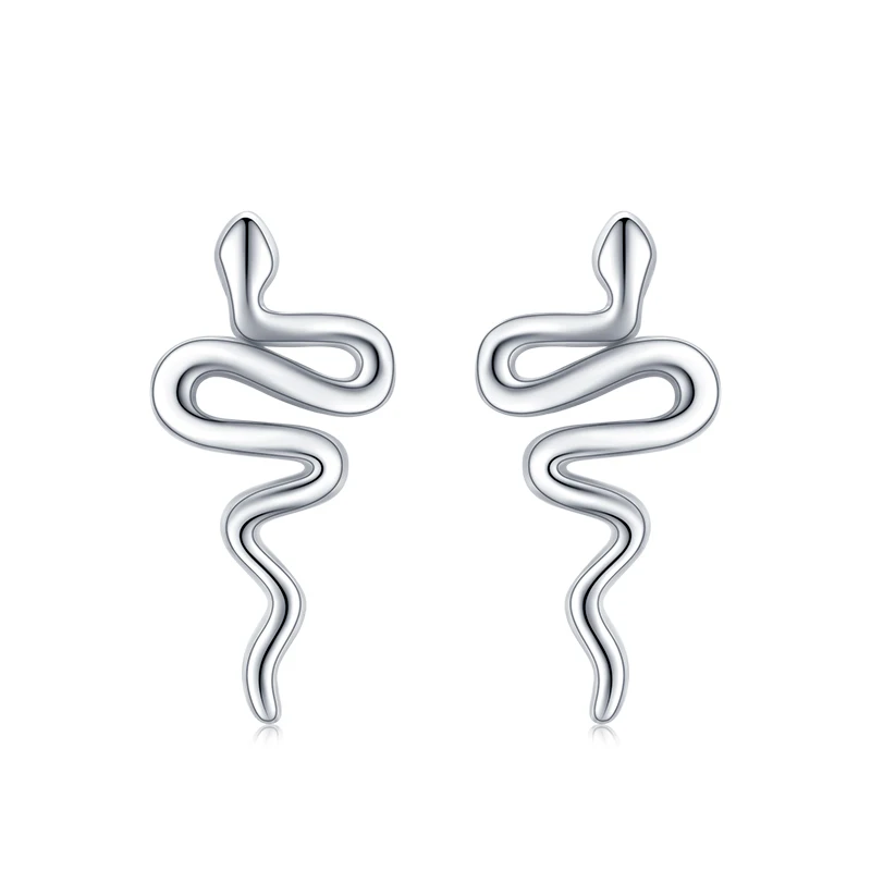 Modian Vintage Charme Muster Schlange Ohr Studs 100% 925 Sterling Silber Punk Hypoallergen Stud Ohrringe Für Frauen Partei Schmuck
