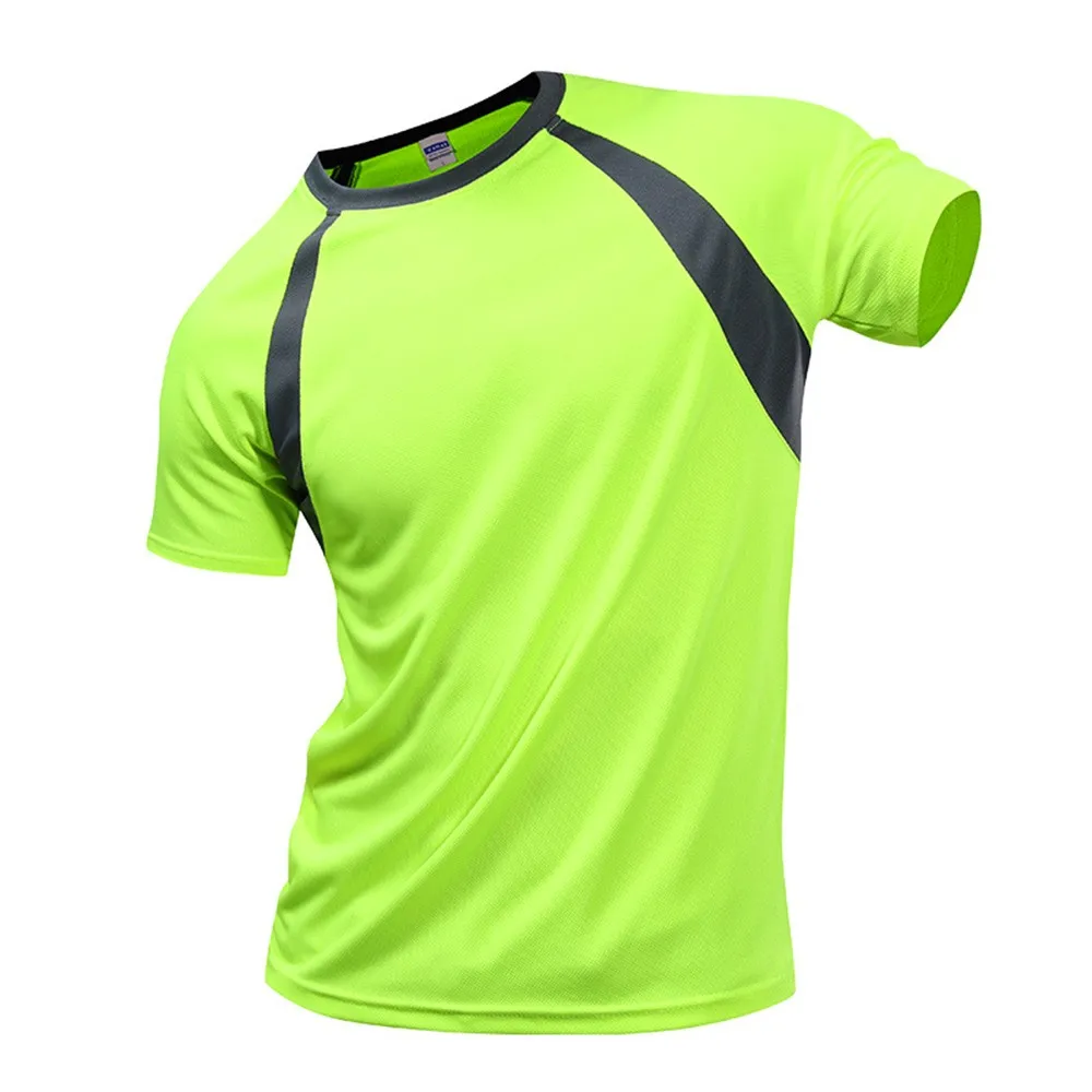 Fashion Men Quick Dry Running T Shirt Loose Tops Breathable Camping Hiking Cycling T-shirts Short Sleeve Tees Mens Sportswear